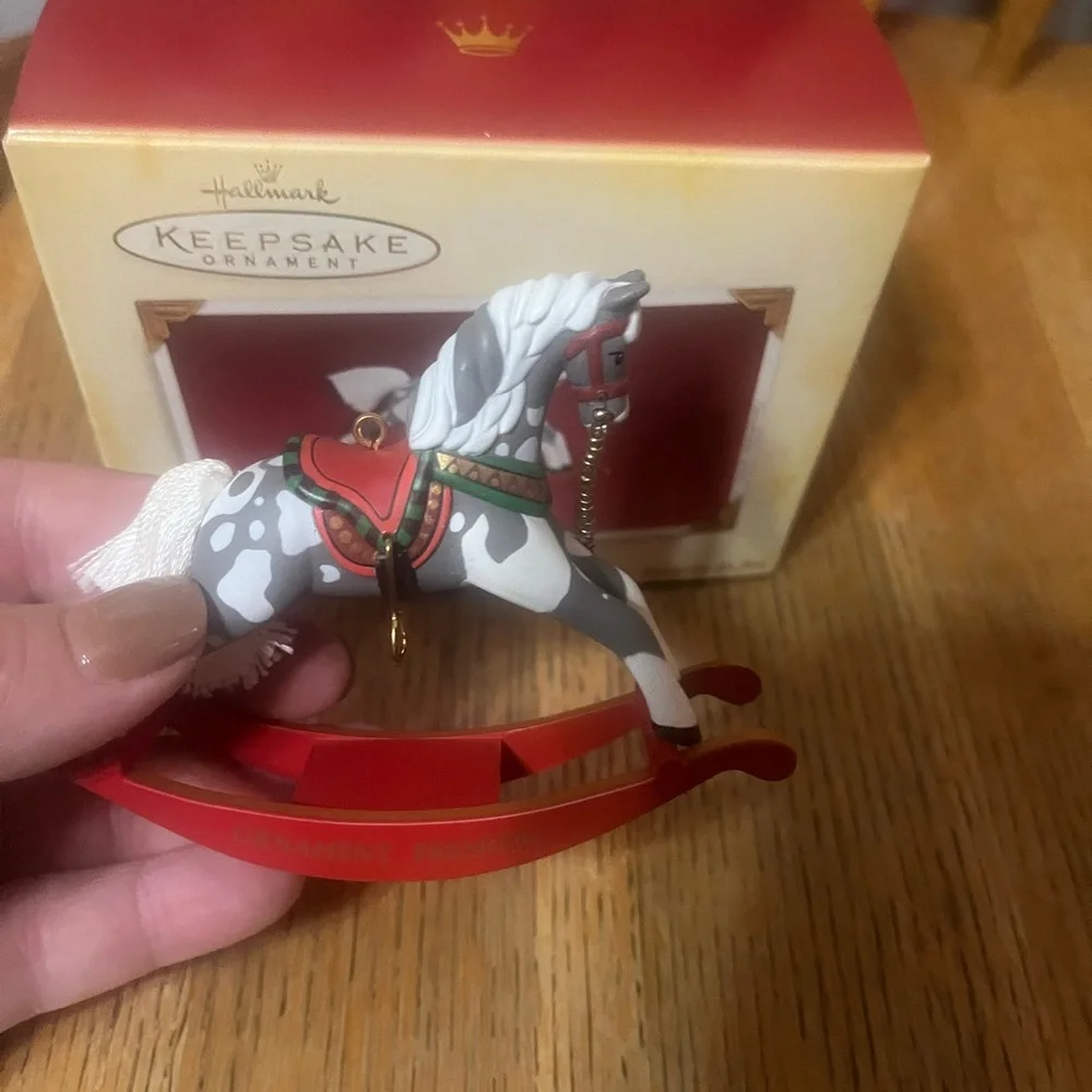Hallmark Keepsake Rocking Horse Ornament - Red and White special edition 2005